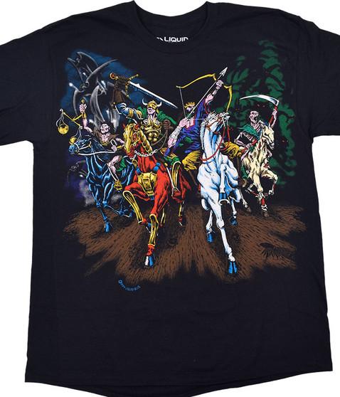 liquid blue Four Horsemen Black T-Shirt