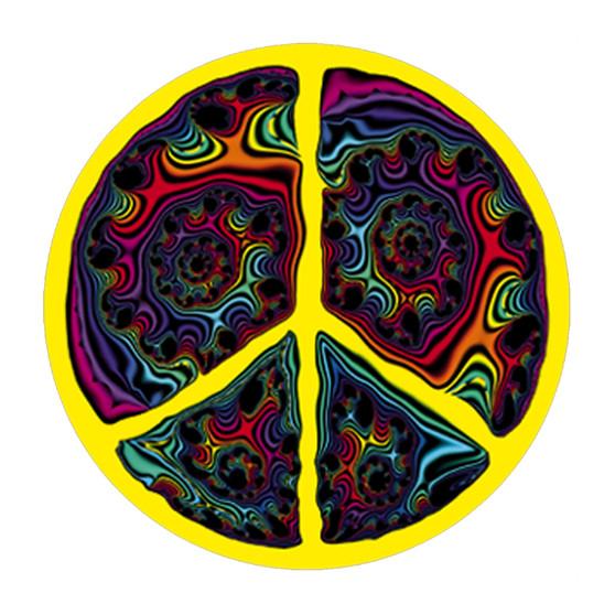 Liquid Blue Fractal Peace Sticker