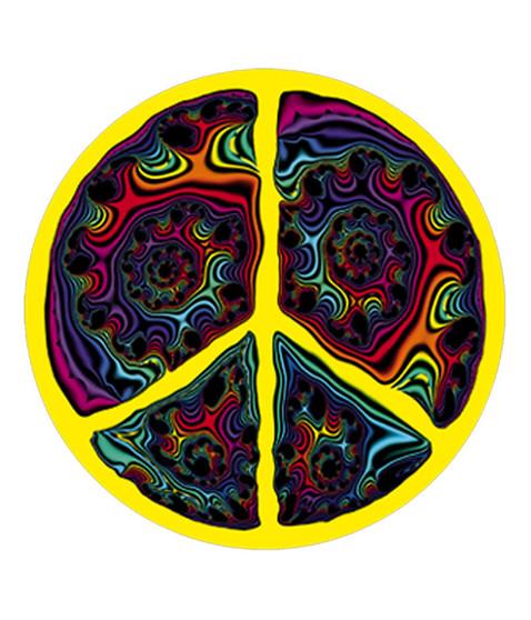 liquid blue Fractal Peace Sticker