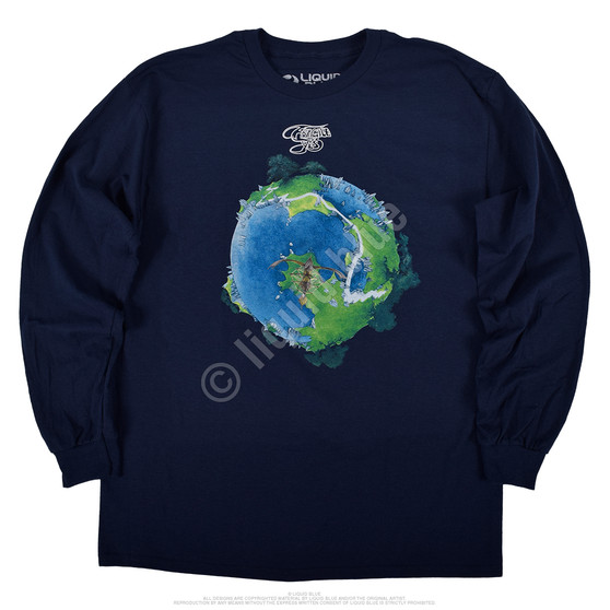 Liquid Blue Fragile Navy Long Sleeve T-Shirt