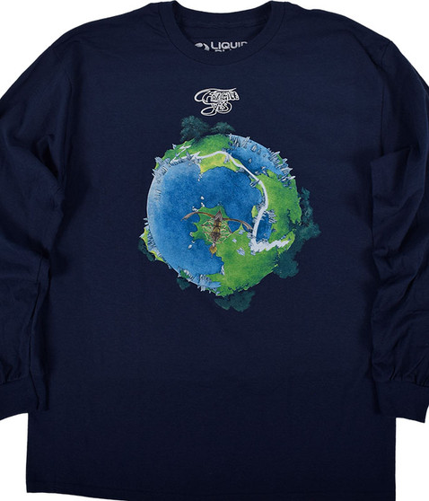 liquid blue Fragile Navy Long Sleeve T-Shirt
