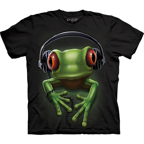 Liquid Blue Frog Rock Black T-Shirt