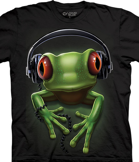 liquid blue Frog Rock Black T-Shirt