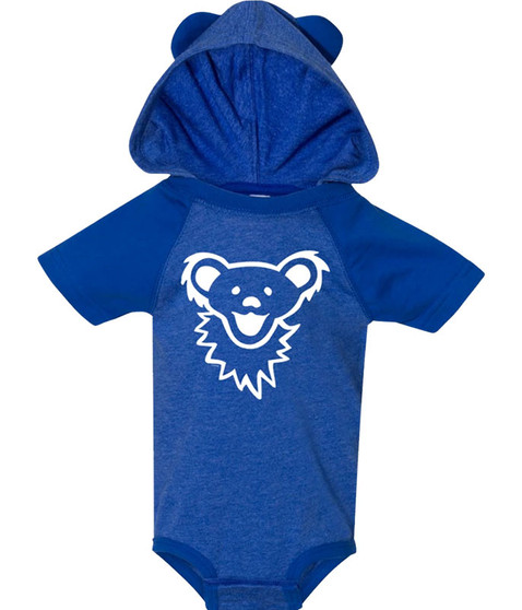 liquid blue GD Bearface Hooded Blue Onesie