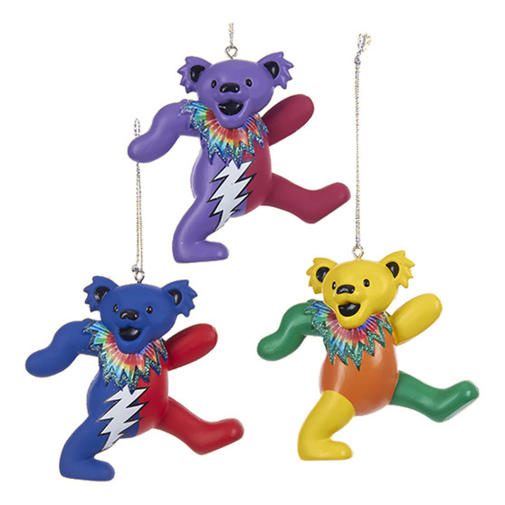 Liquid Blue GD Dancing Bear 3pc Ornament Set