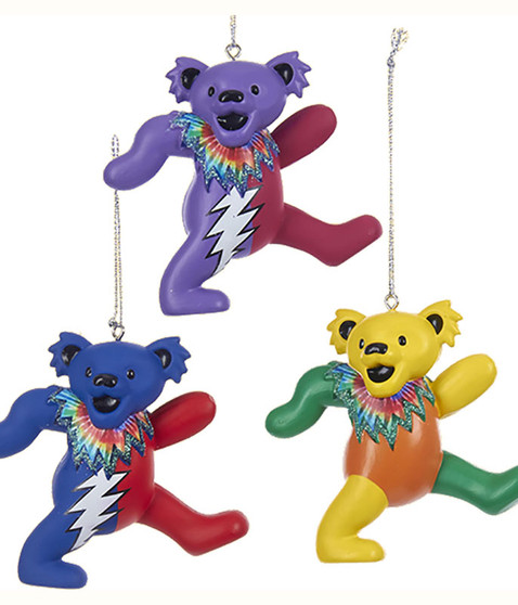 liquid blue GD Dancing Bear 3pc Ornament Set