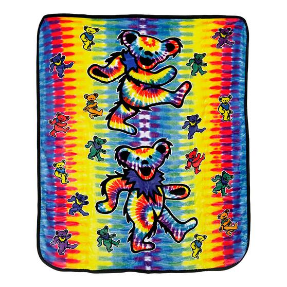 Liquid Blue GD Dancing Bear Tie-Dye Fleece Blanket