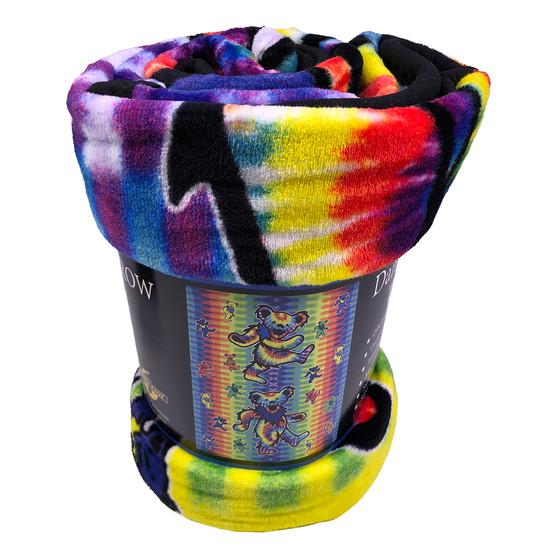 Liquid Blue GD Dancing Bear Tie-Dye Fleece Blanket