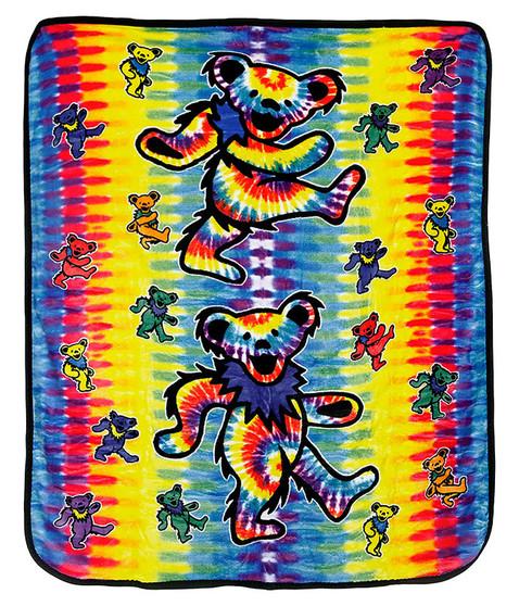 liquid blue GD Dancing Bear Tie-Dye Fleece Blanket