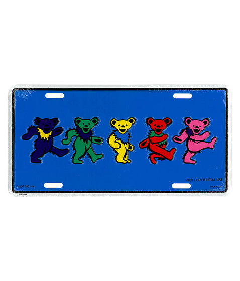 liquid blue GD Dancing Bears License Plate