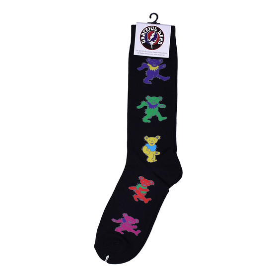 Liquid Blue GD Dancing Bears Men's Black Socks