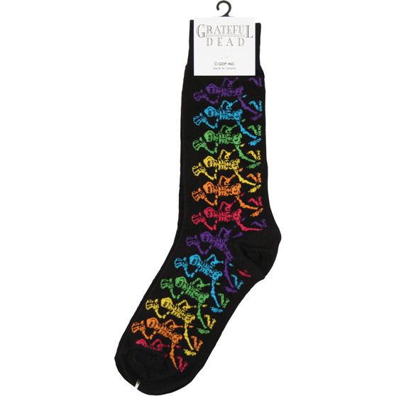 Liquid Blue GD Dancing Skeletons Black Socks