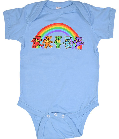 liquid blue GD Rainbow Bears Blue Onesie
