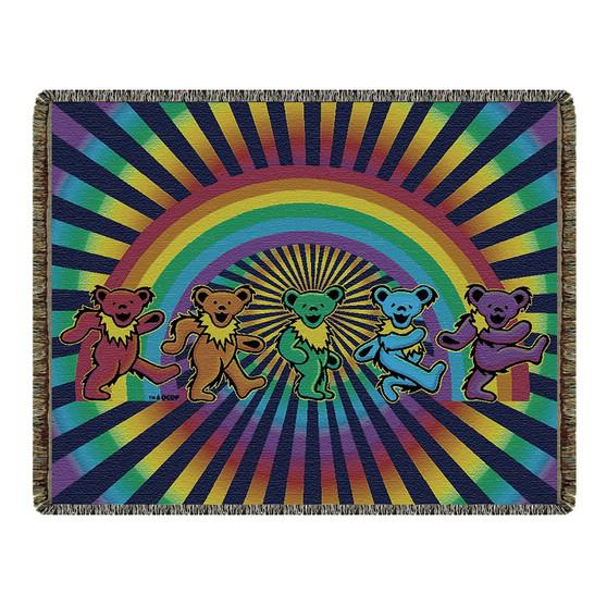 Liquid Blue GD Rainbow Bears Woven Blanket