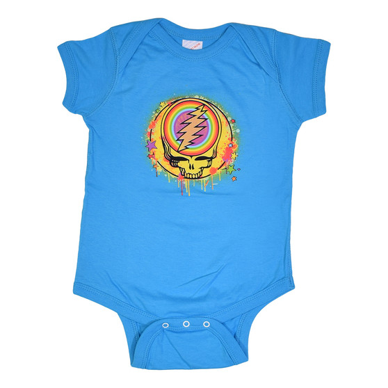 Liquid Blue GD Rainbow Splatter Blue Onesie
