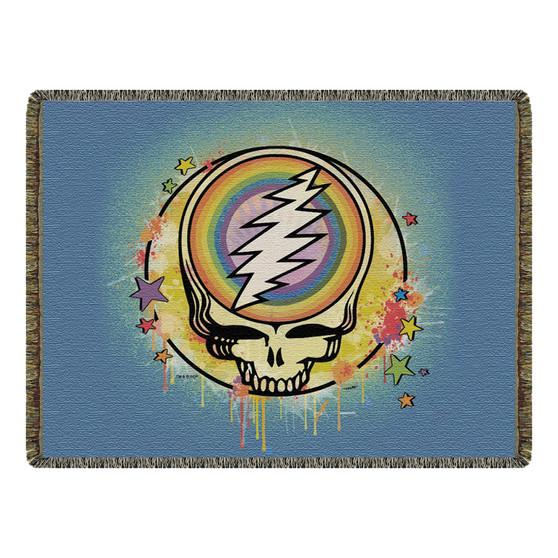 Liquid Blue GD Rainbow Splatter Woven Blanket