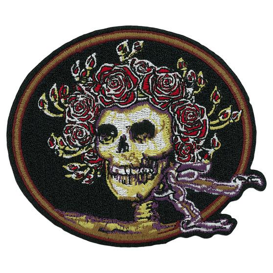Liquid Blue GD Skull And Roses Oval Patch