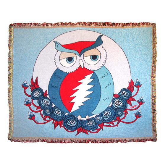 Liquid Blue GD Steal Owl Woven Blanket