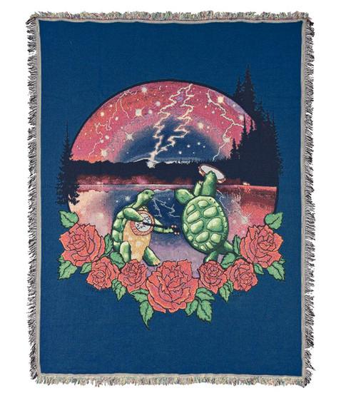 liquid blue GD Terrapin Lake Woven Blanket