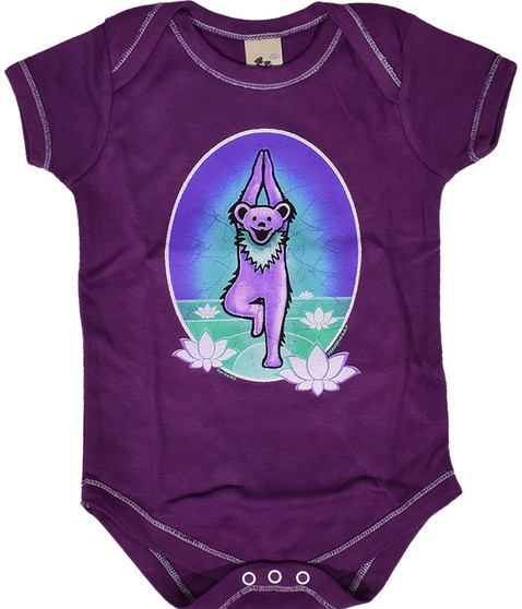 liquid blue GD Yoga Bear Purple Onesie