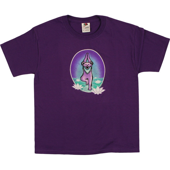 Liquid Blue GD Yoga Bear Youth Purple T-Shirt