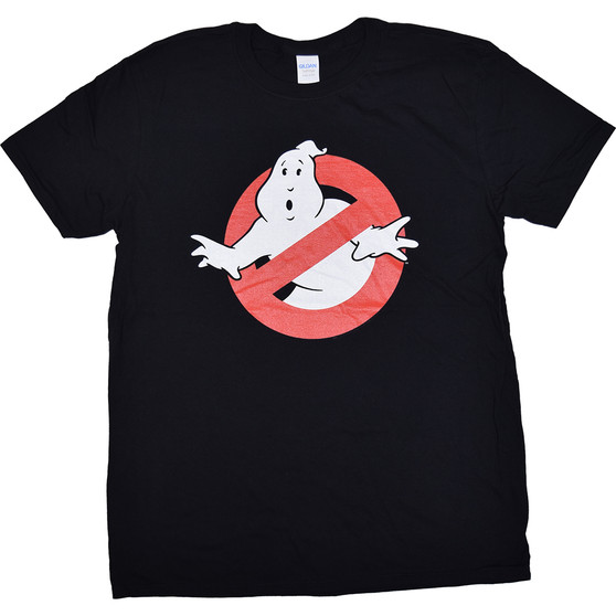 Liquid Blue Ghostbusters Symbol Black T-Shirt