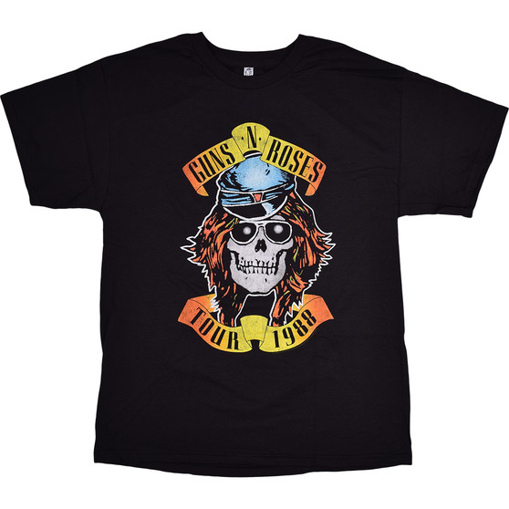 Liquid Blue GNR Appetite 1988 Tour Black T-Shirt