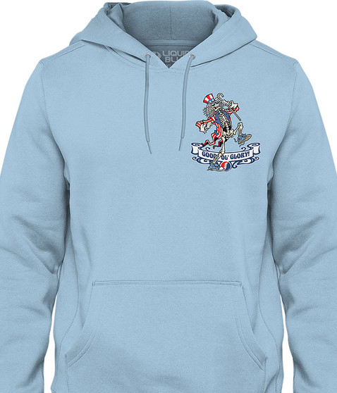 liquid blue Good Ol Glory Chest Hoodie