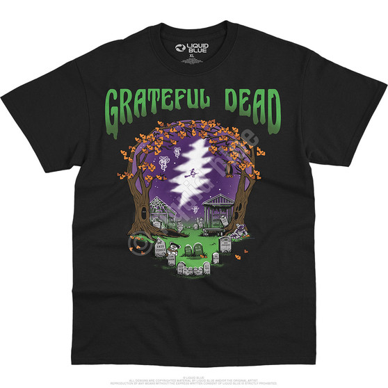 Liquid Blue Grateful Graveyard Black T-Shirt