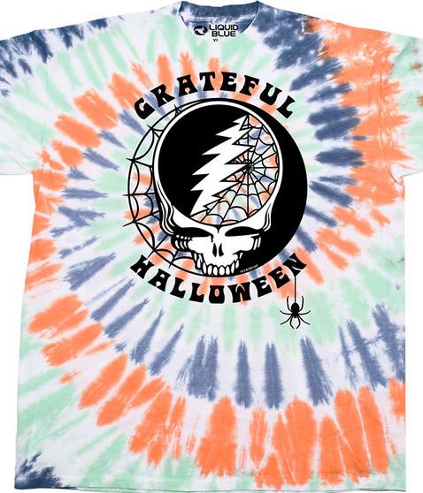 liquid blue Grateful Halloween Tie-Dye T-Shirt