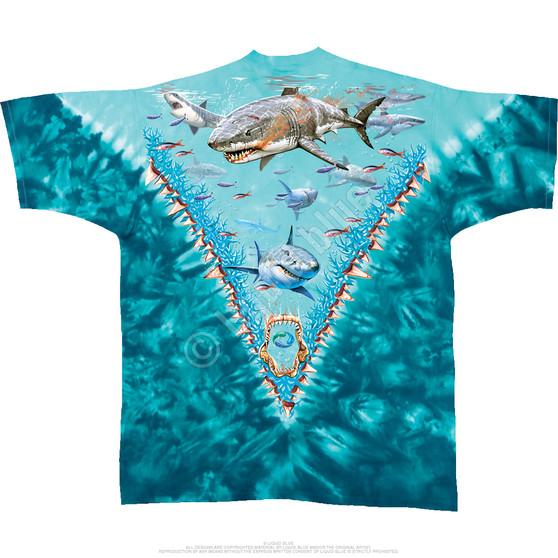 Liquid Blue Great White Sharks Tie-Dye T-Shirt