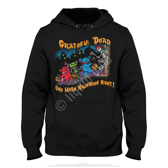 Liquid Blue Halloween Night Black Hoodie