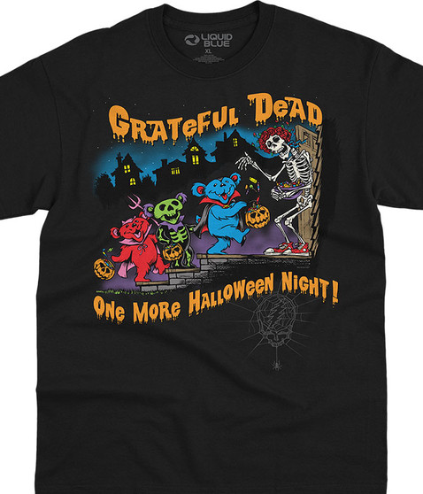 liquid blue Halloween Night Black T-Shirt