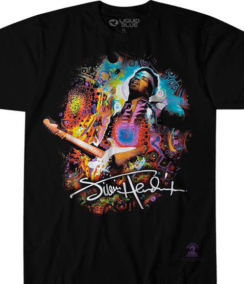 liquid blue Hendrix Angel Black T-Shirt