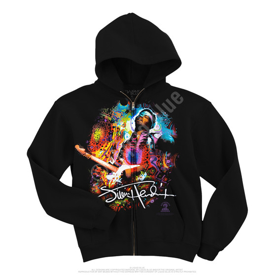 Liquid Blue Hendrix Angel Zipper Hoodie Black
