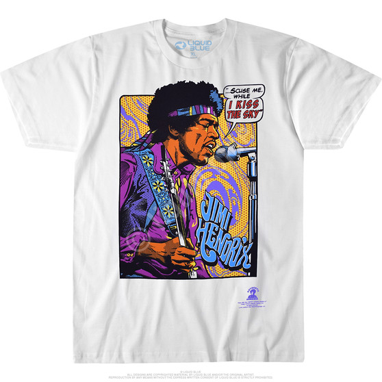 Liquid Blue Hendrix Pop Art White T-Shirt