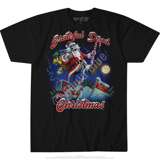 Liquid Blue High Steppin Christmas Black T-Shirt
