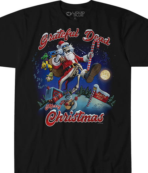 liquid blue High Steppin Christmas Black T-Shirt