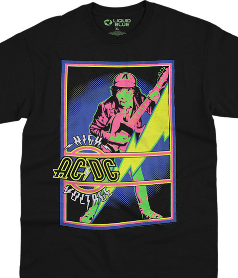 Liquid Blue High Voltage Blacklight Black T-Shirt