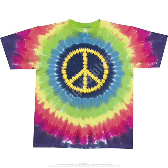 Liquid Blue Hippie Peace Tie-Dye T-Shirt