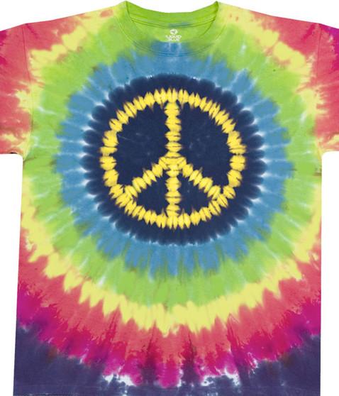 liquid blue Hippie Peace Tie-Dye T-Shirt