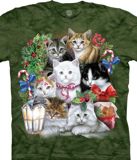liquid blue Holiday Kittens Classic Cotton T-Shirt