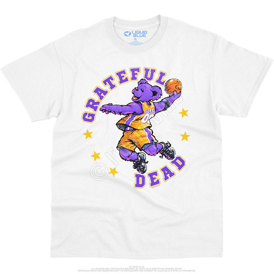 Liquid Blue Hoops Bear White T-Shirt