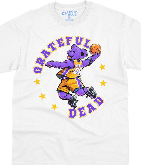 liquid blue Hoops Bear White T-Shirt