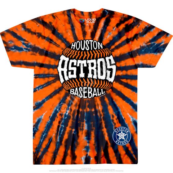 Liquid Blue Houston Astros Burst Tie-Dye T-Shirt