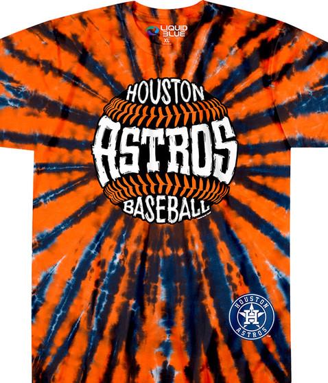 liquid blue Houston Astros Burst Tie-Dye T-Shirt