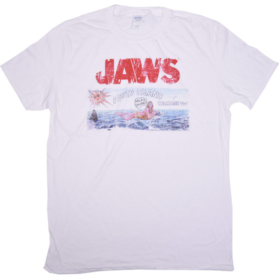 Liquid Blue Jaws Island White T-Shirt