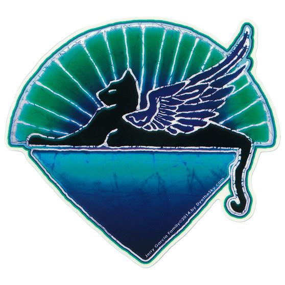 Liquid Blue Jerry Garcia Winged Cat Sticker