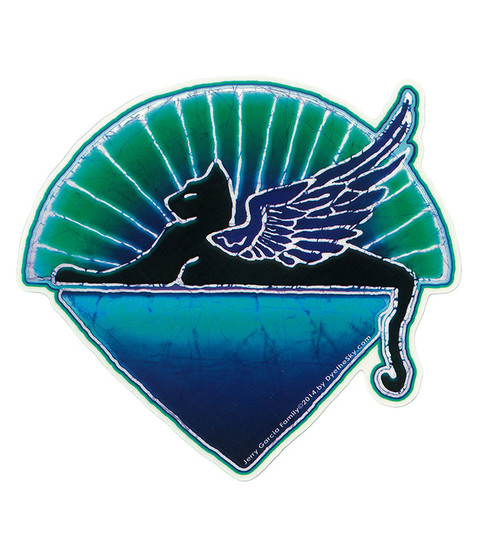Liquid Blue Jerry Garcia Winged Cat Sticker