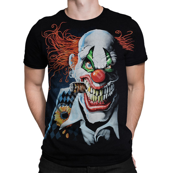 Liquid Blue Joker Clown Black T-Shirt